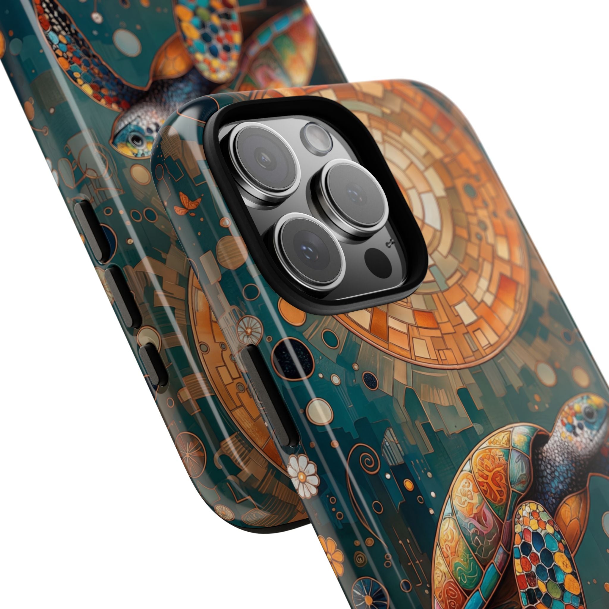 Sea Turtle Mosaic iPhone Case | Artistic Ocean Nature Protective Cover