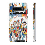 Musical Trio Illustrated Samsung Galaxy Phone Case | Colorful Jazz Band Art Phone Cover