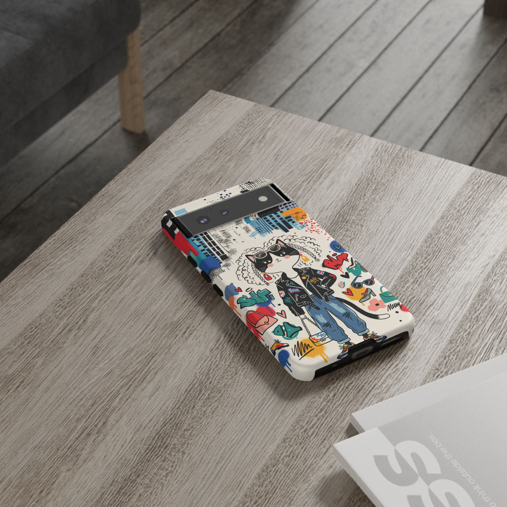 Punk City Cat Graffiti Design Google Pixel Phone Case
