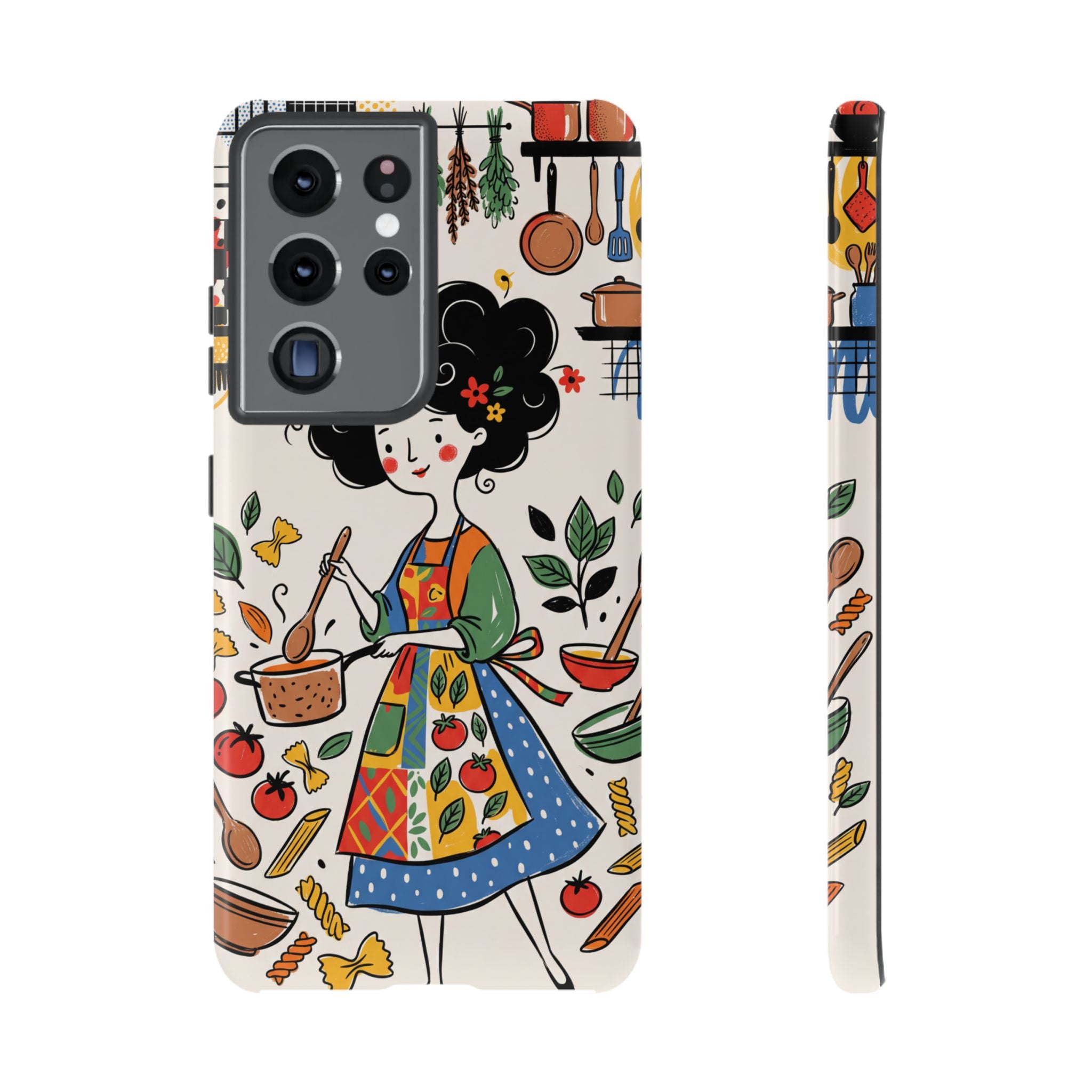 Whimsical Chef Kitchen Illustration Samsung Galaxy Phone Case