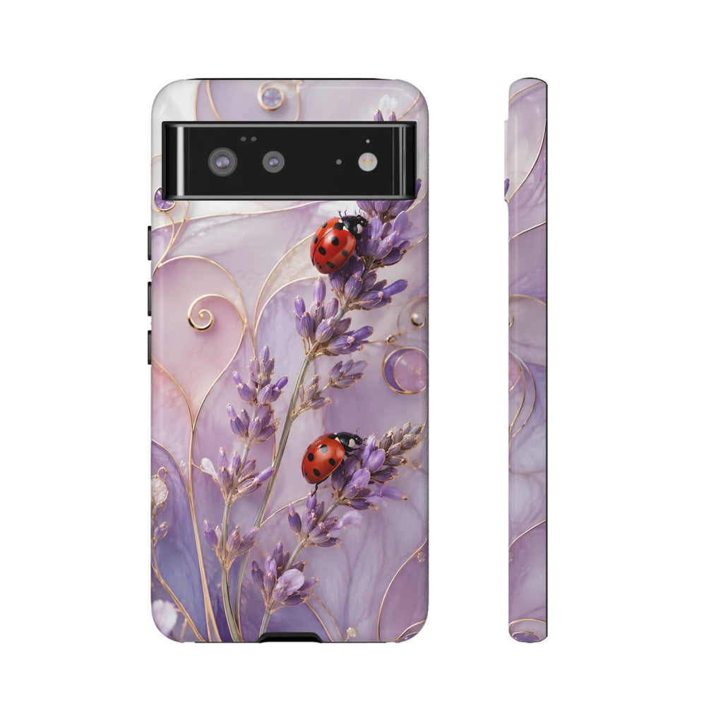 Lavender Ladybug Google Pixel Phone Case | Floral iPhone Case