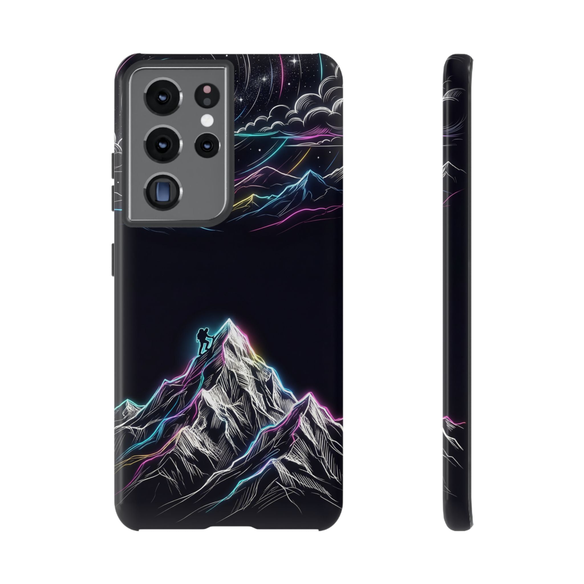 Mount Everest Neon Samsung Galaxy Phone Case | Dark Cosmic Climber Protective Cover