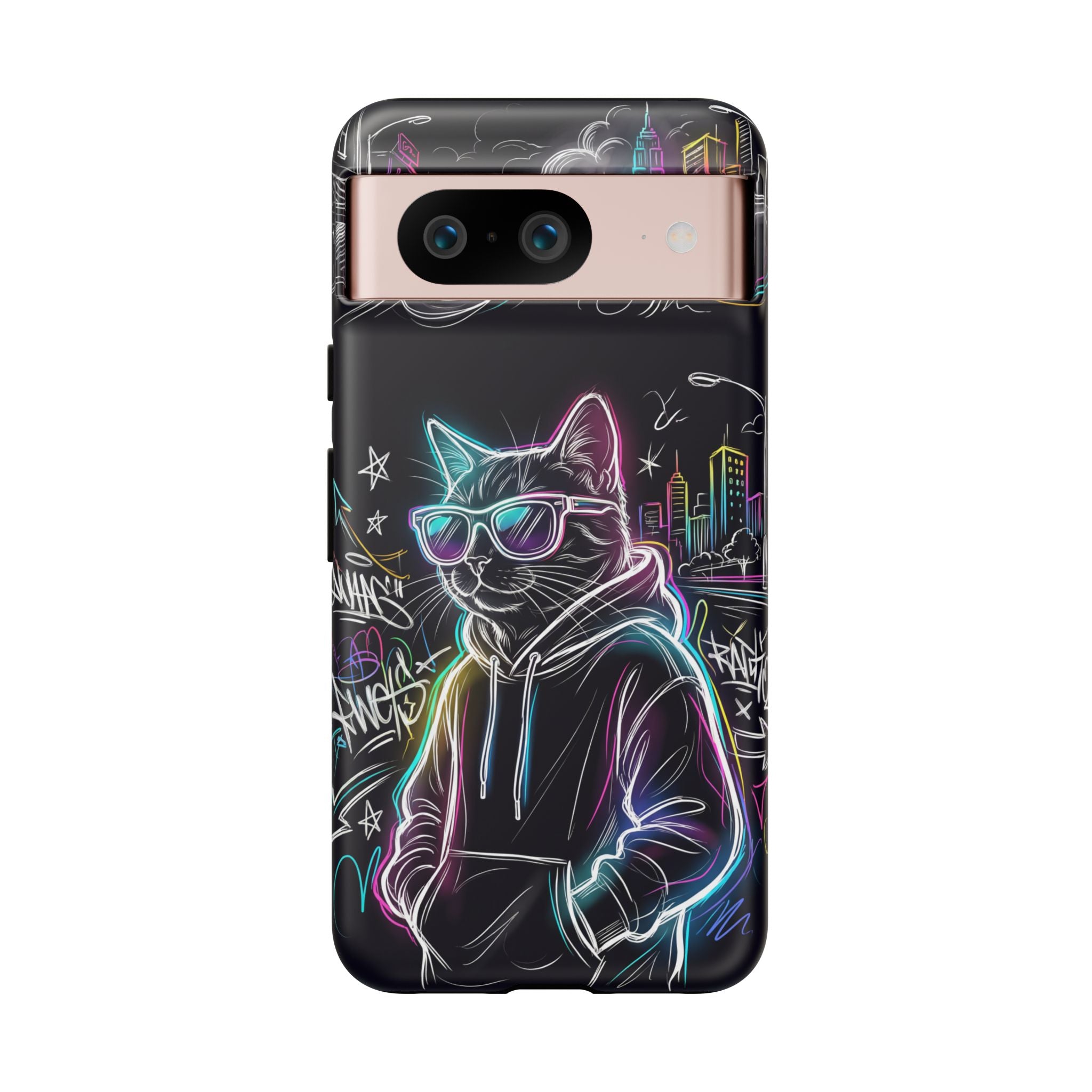 Cool Hoodie Neon Street Cat Google Pixel Phone Case