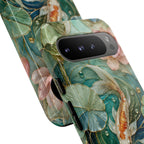 Koi Fish Google Pixel Phone Case | Lotus Pond Art Cover