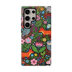 Floral Woodland Samsung Galaxy Phone Case | Colourful Fox & Owl Protective Cover