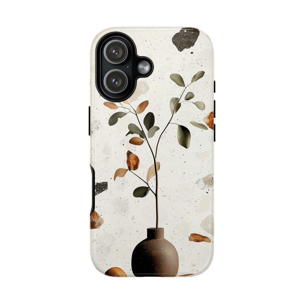 Floral Terrazzo iPhone Case | Minimal Vase Botanical