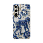 Cover per Samsung Galaxy Scimmia Zodiaco Cinese | Custodia protettiva Arte Porcellana Blu e Bianca | Regalo Anno della Scimmia