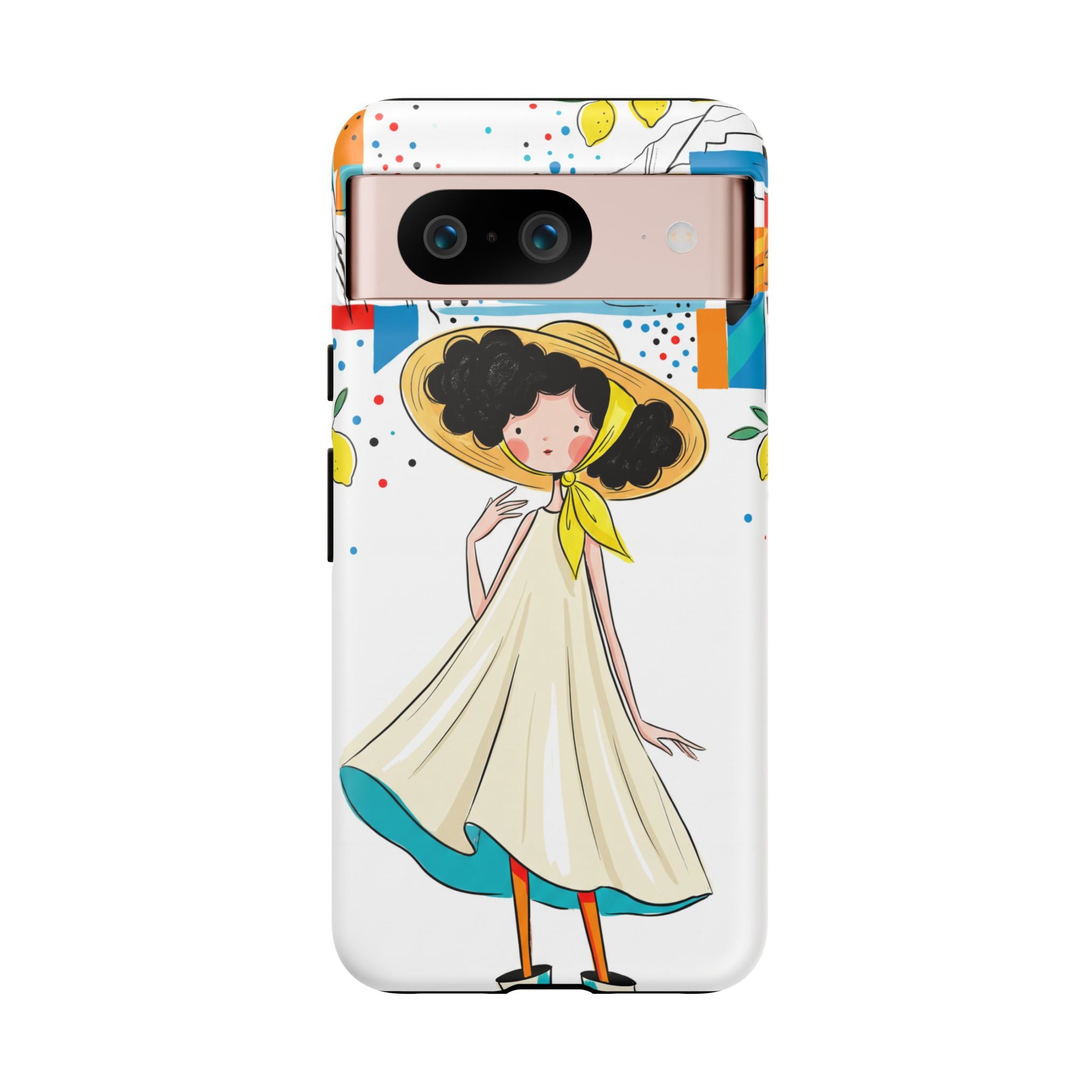 Cute Summer Girl Google Pixel Phone Case | Whimsical Coastal Illustration Protective Case