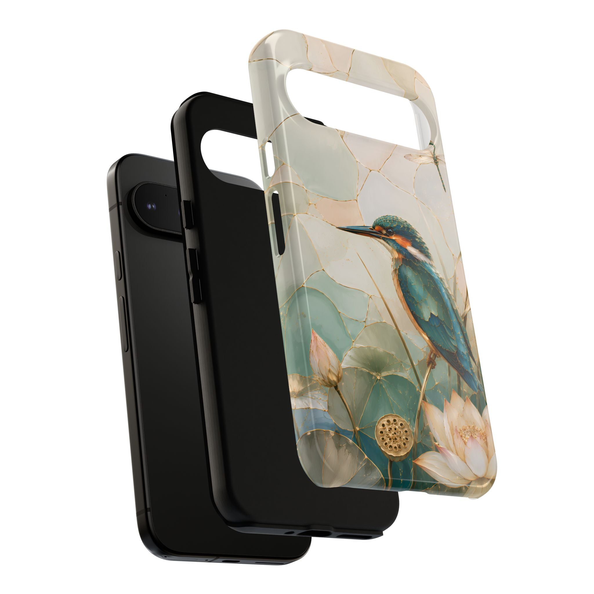 Kingfisher Google Pixel Phone Case | Lotus Flower Phone Case