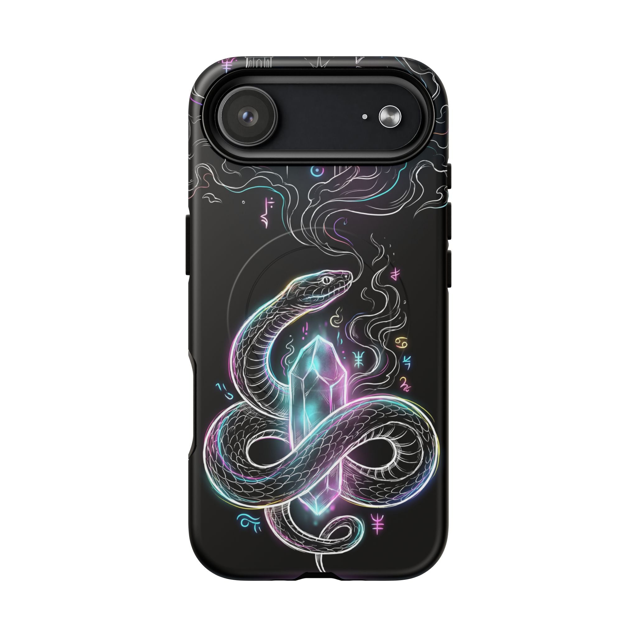 Neon Occult Mystic Snake Crystal MagSafe iPhone Case