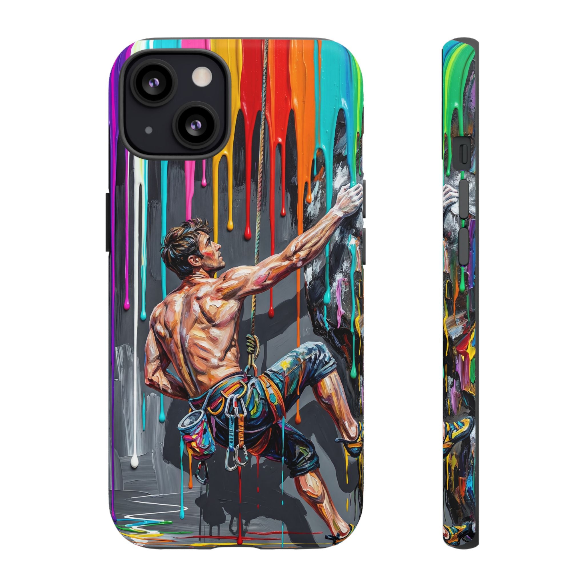 Colourful Rock Climber Art Protective iPhone Case