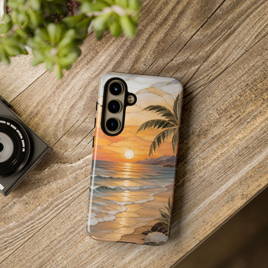 Beach Sunset Samsung Galaxy Phone Case | Coastal Ocean Art Cover
