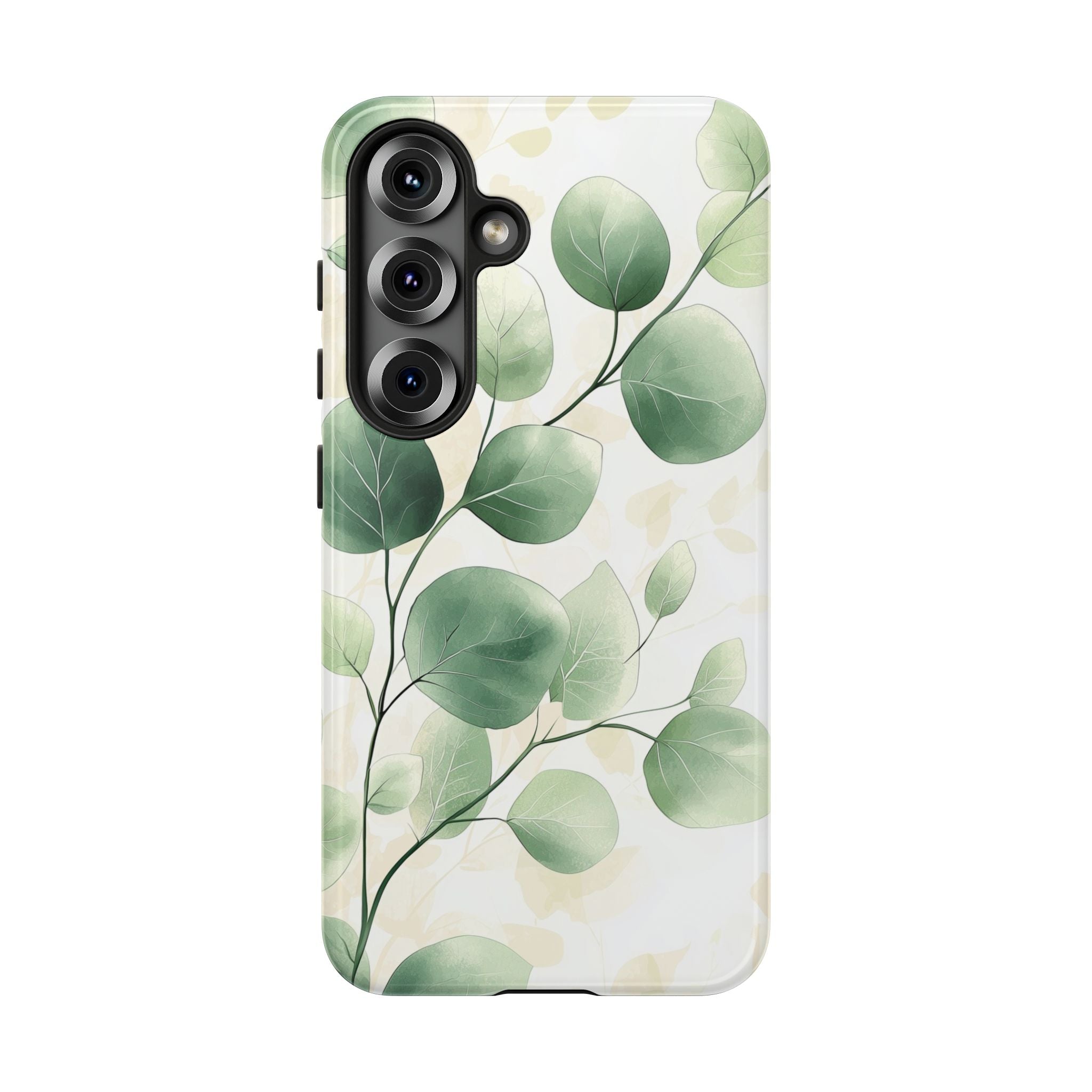 Botanical Eucalyptus Tough Samsung Galaxy Phone Case | Green Watercolour Leaf