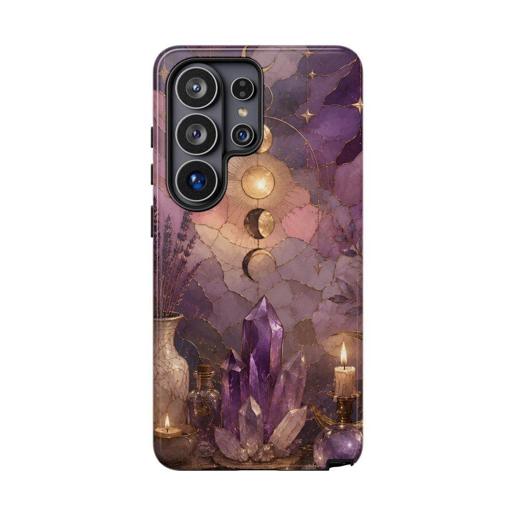 Crystal Moon Samsung Galaxy Phase Phone Case | Witchy Floral Phone Case