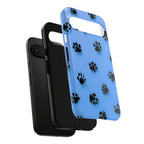 Blue Paw Print Tough Google Pixel Case — Protective Dog & Cat Lover Cover