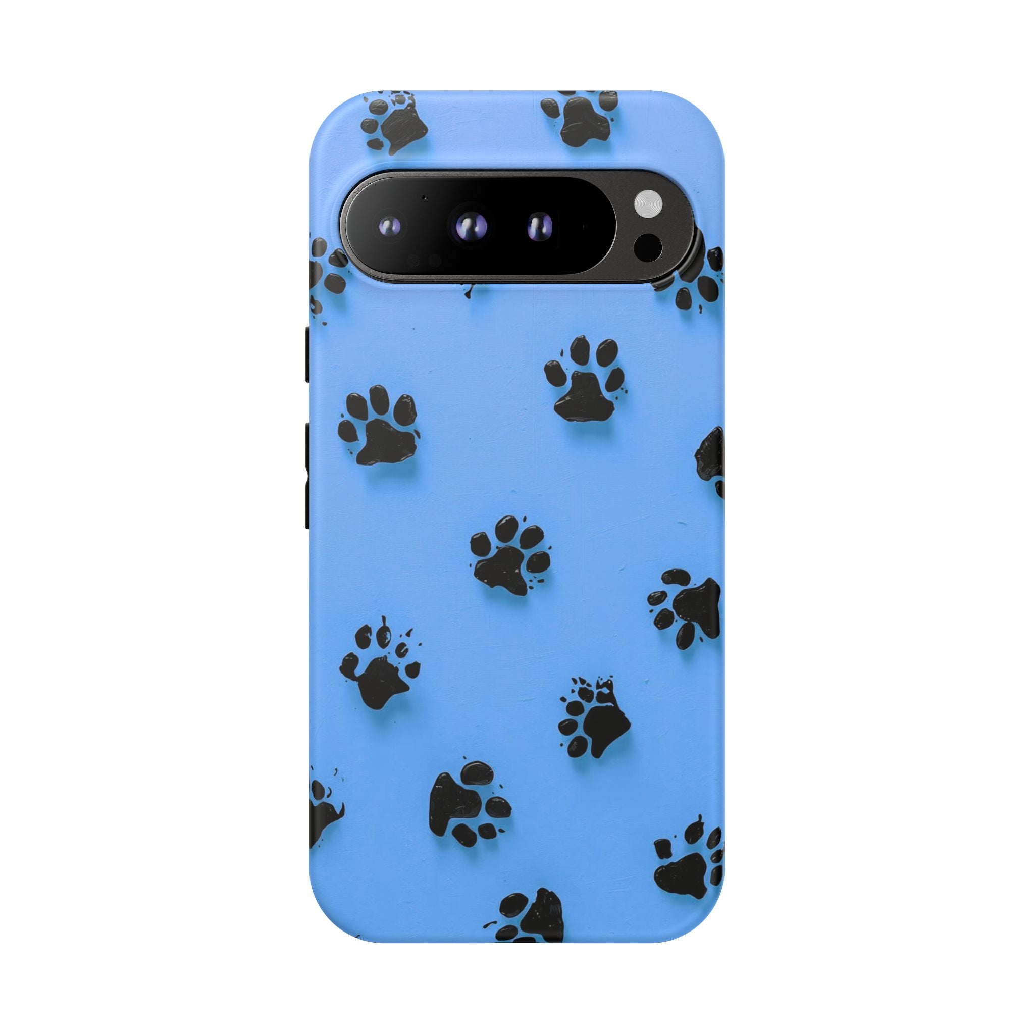 Blue Paw Print Tough Google Pixel Case — Protective Dog & Cat Lover Cover