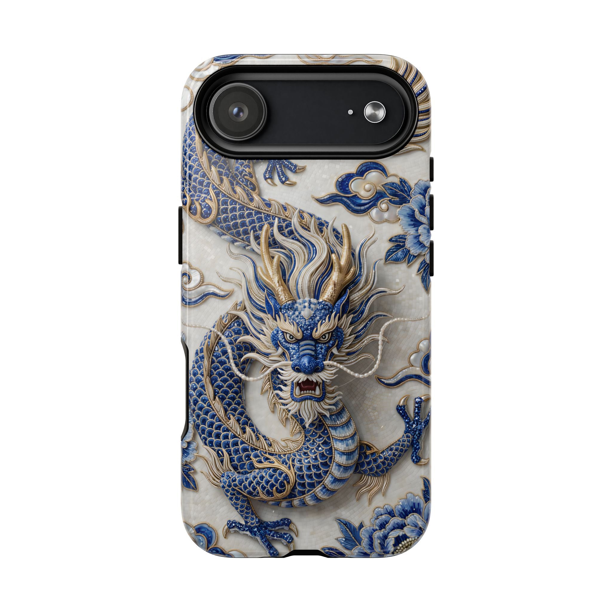 Asian Zodiac Dragon MagSafe iPhone Case | Blue & White Porcelain Luxury Protective Case | Year of the Dragon Gift