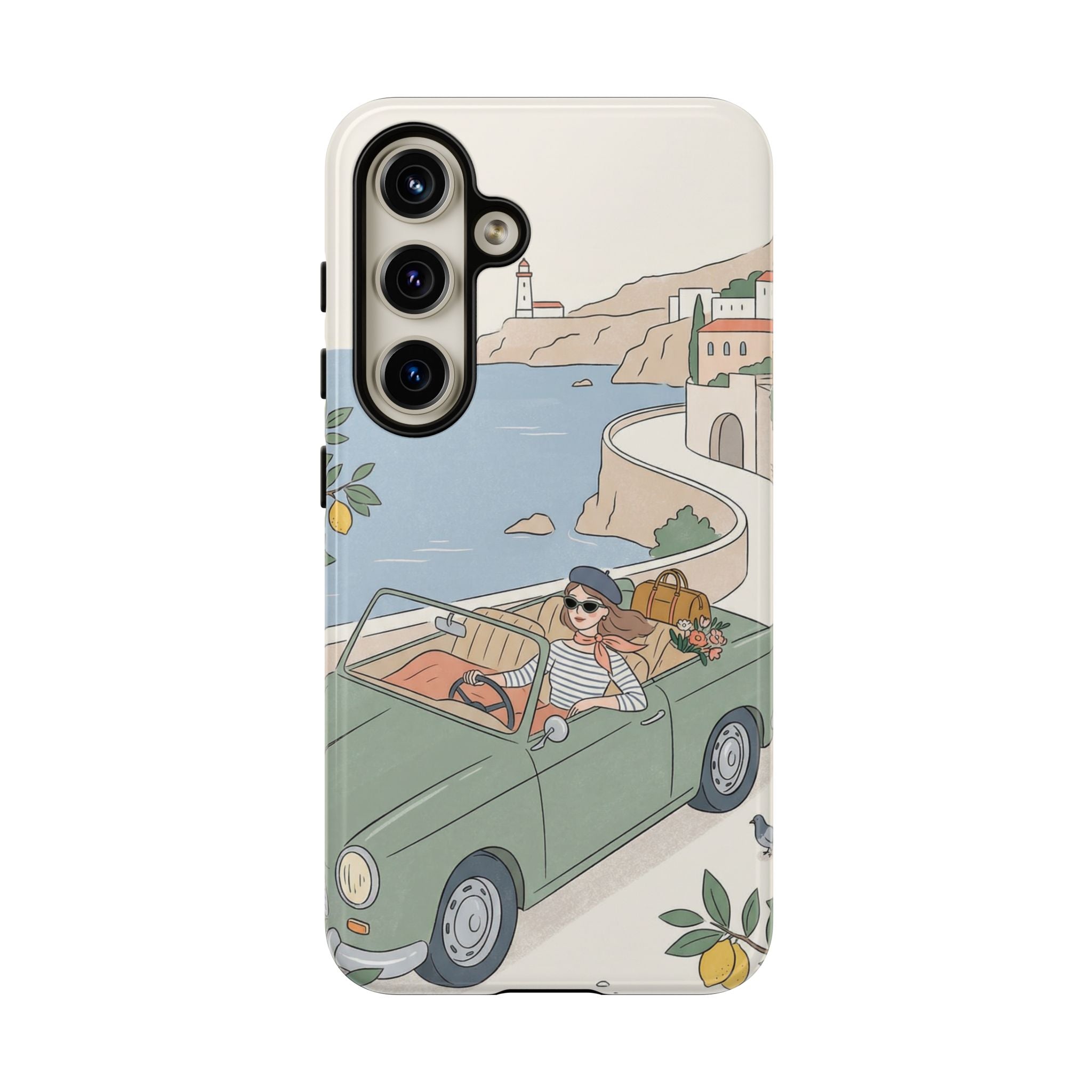 Retro Coastal Road Trip Design Samsung Galaxy Phone Case