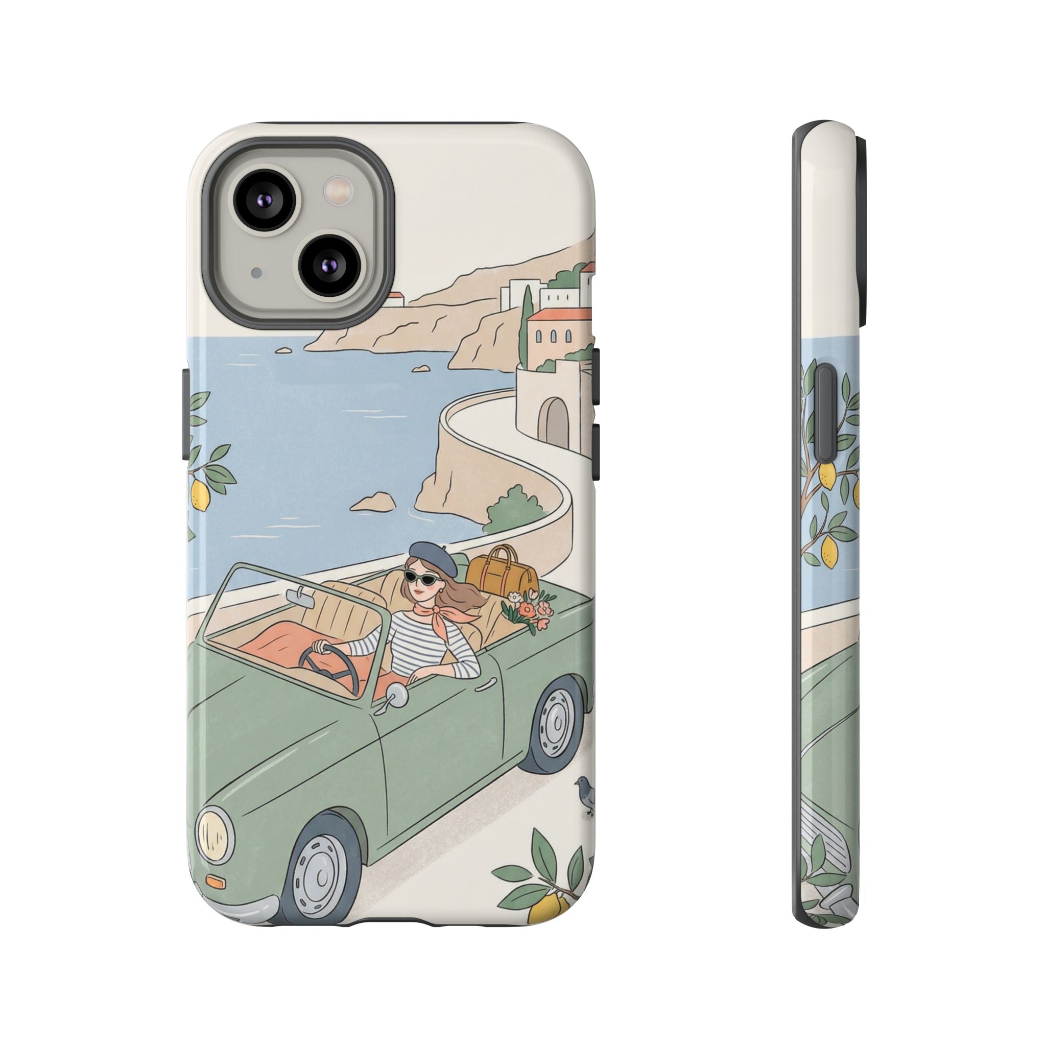 Retro Coastal Road Trip Design iPhone Case