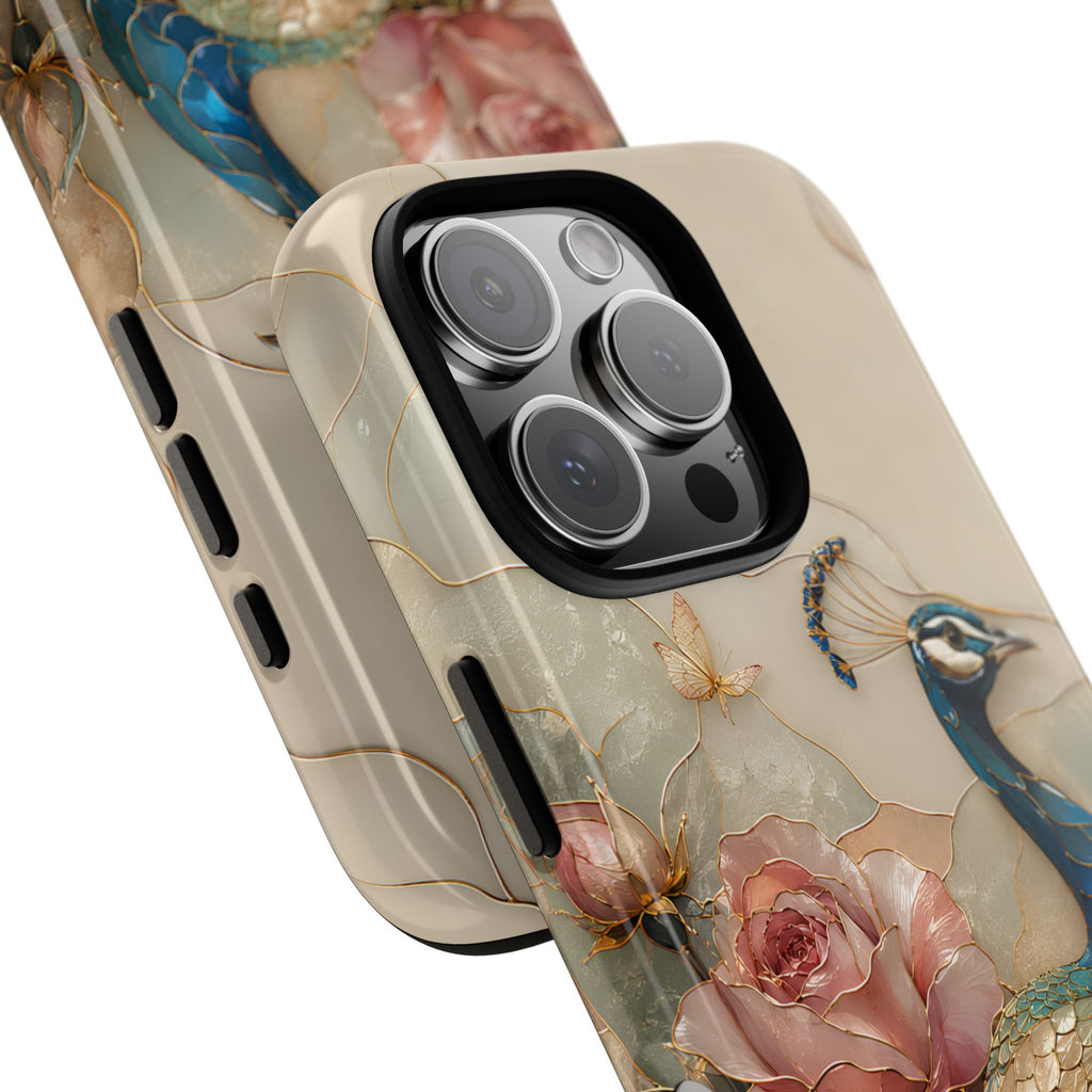 Peacock & Rose iPhone Case | Vintage Floral iPhone Case