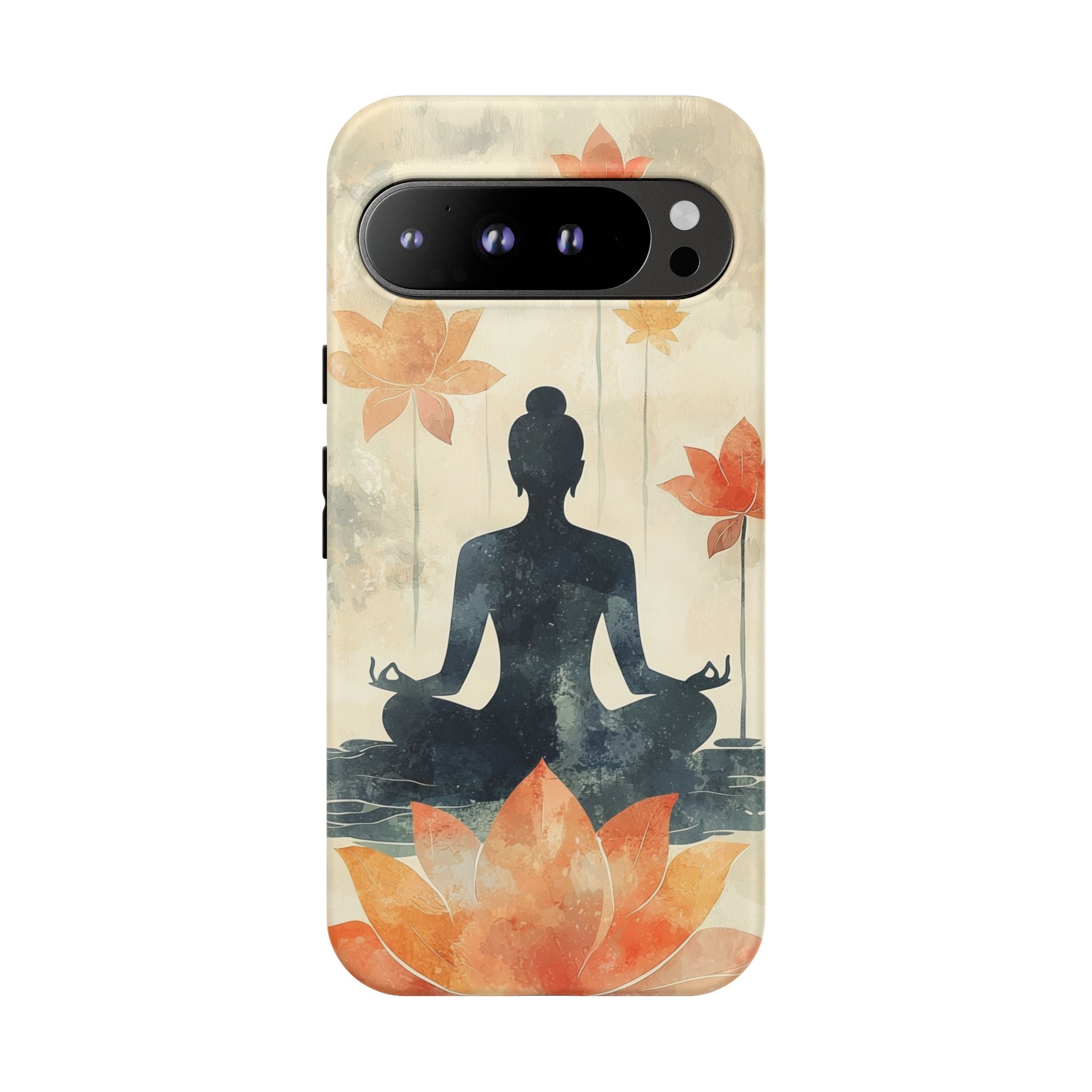 Yoga Lotus Google Pixel Case | Meditative Silhouette