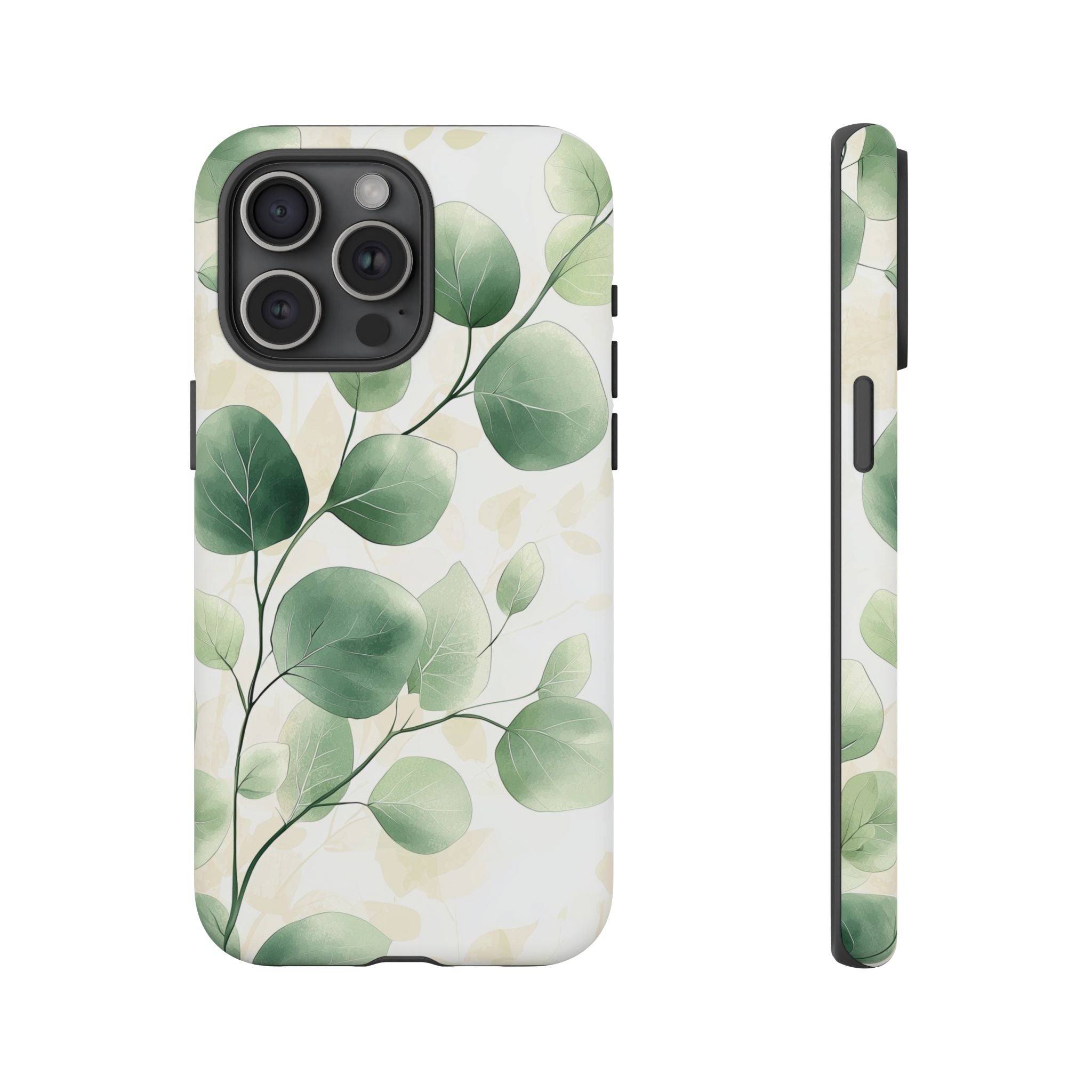 Botanical Eucalyptus Tough iPhone Case | Green Watercolour Leaf