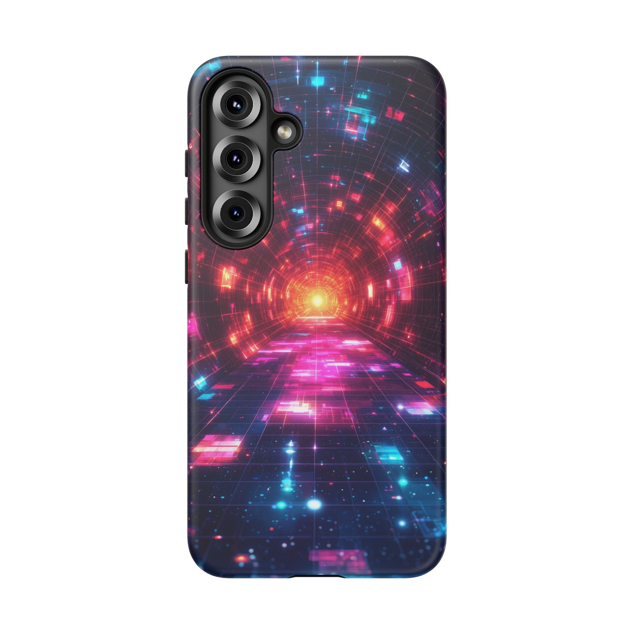 Neon Tunnel Tough Samsung Galaxy Case — Retro Futuristic Galaxy Design