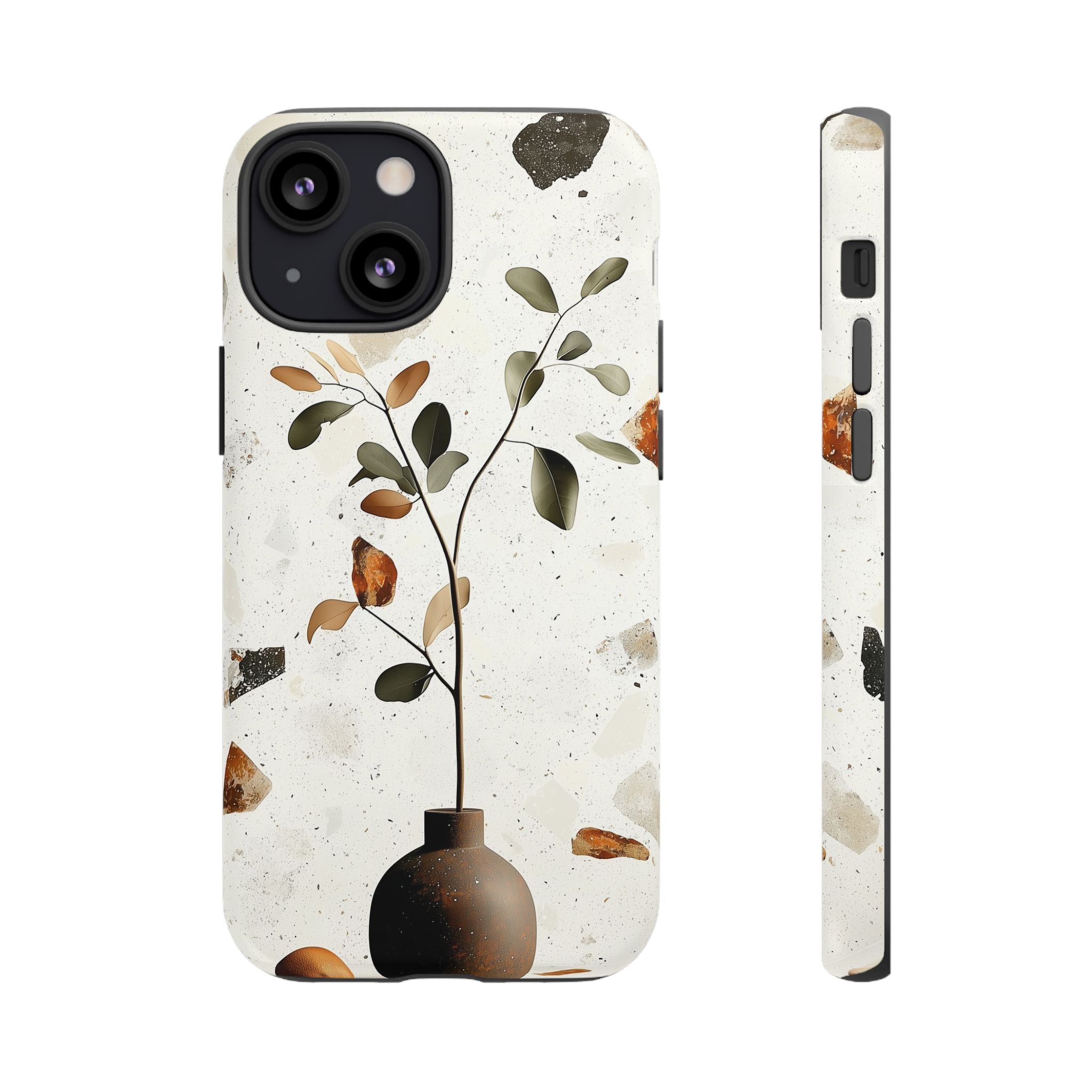 Floral Terrazzo iPhone Case | Minimal Vase Botanical