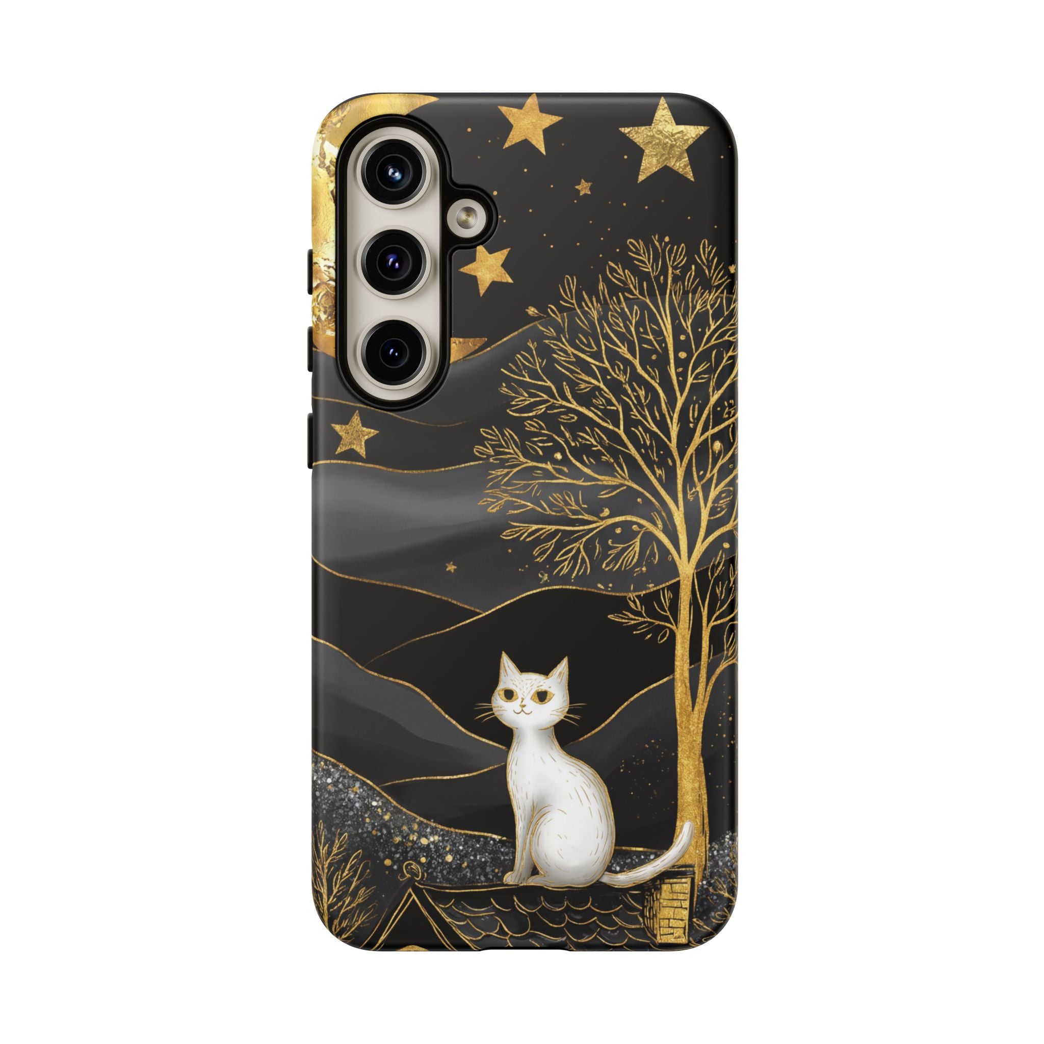 Gold Moon & Celestial Cat Samsung Galaxy Case