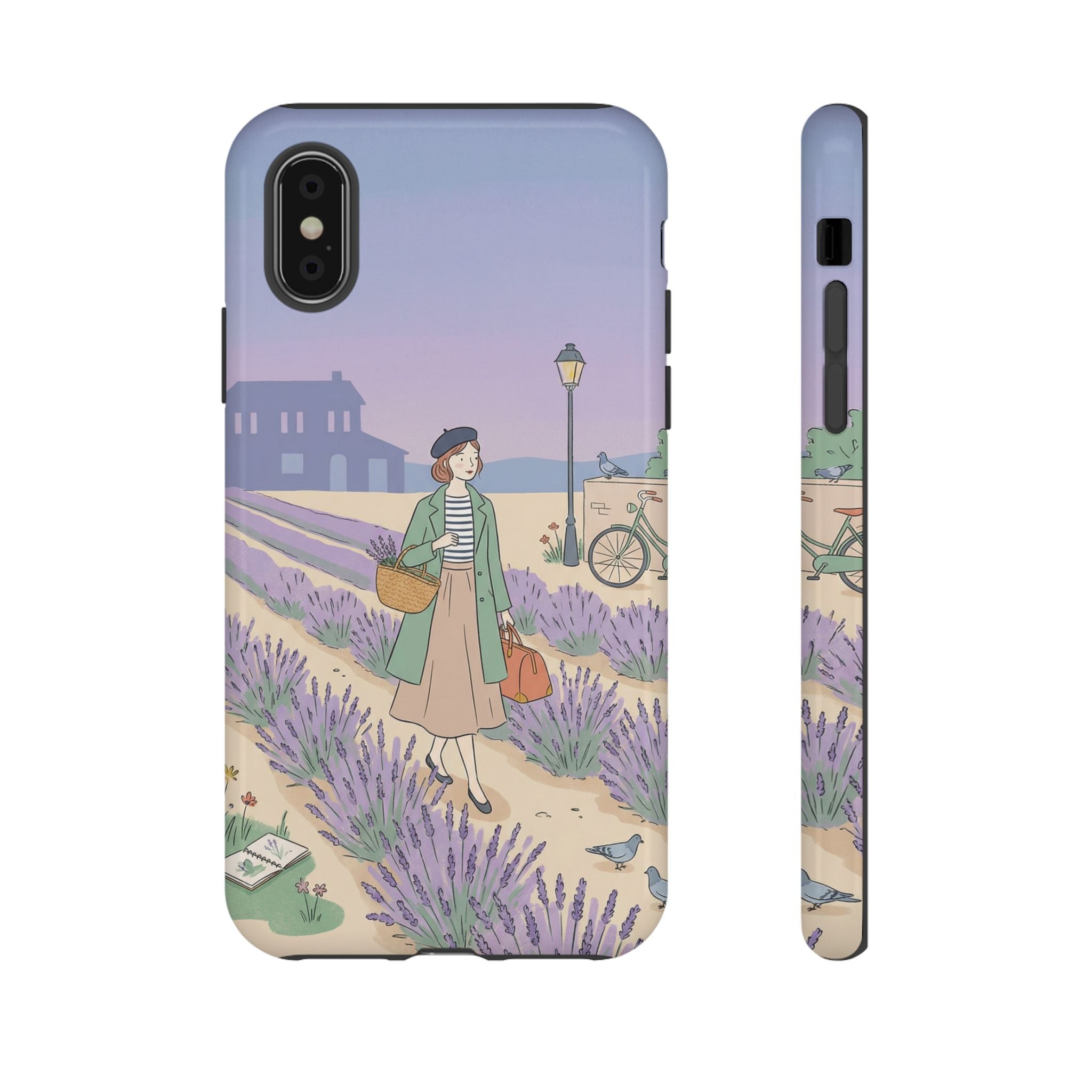 Lavender Field iPhone Case | Vintage Travel Illustration Protective Case