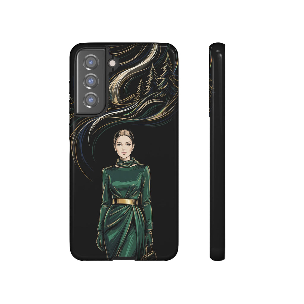 Elegante custodia per telefono Samsung Galaxy con donna della foresta