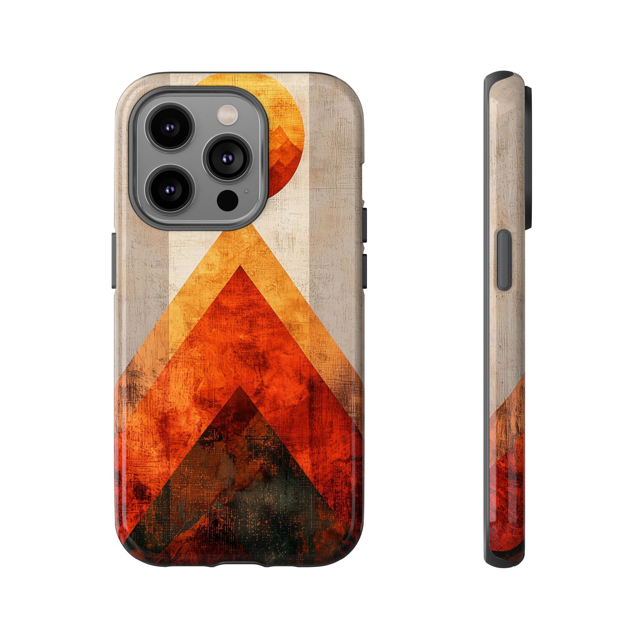 Retro Geometric Sunset iPhone Case