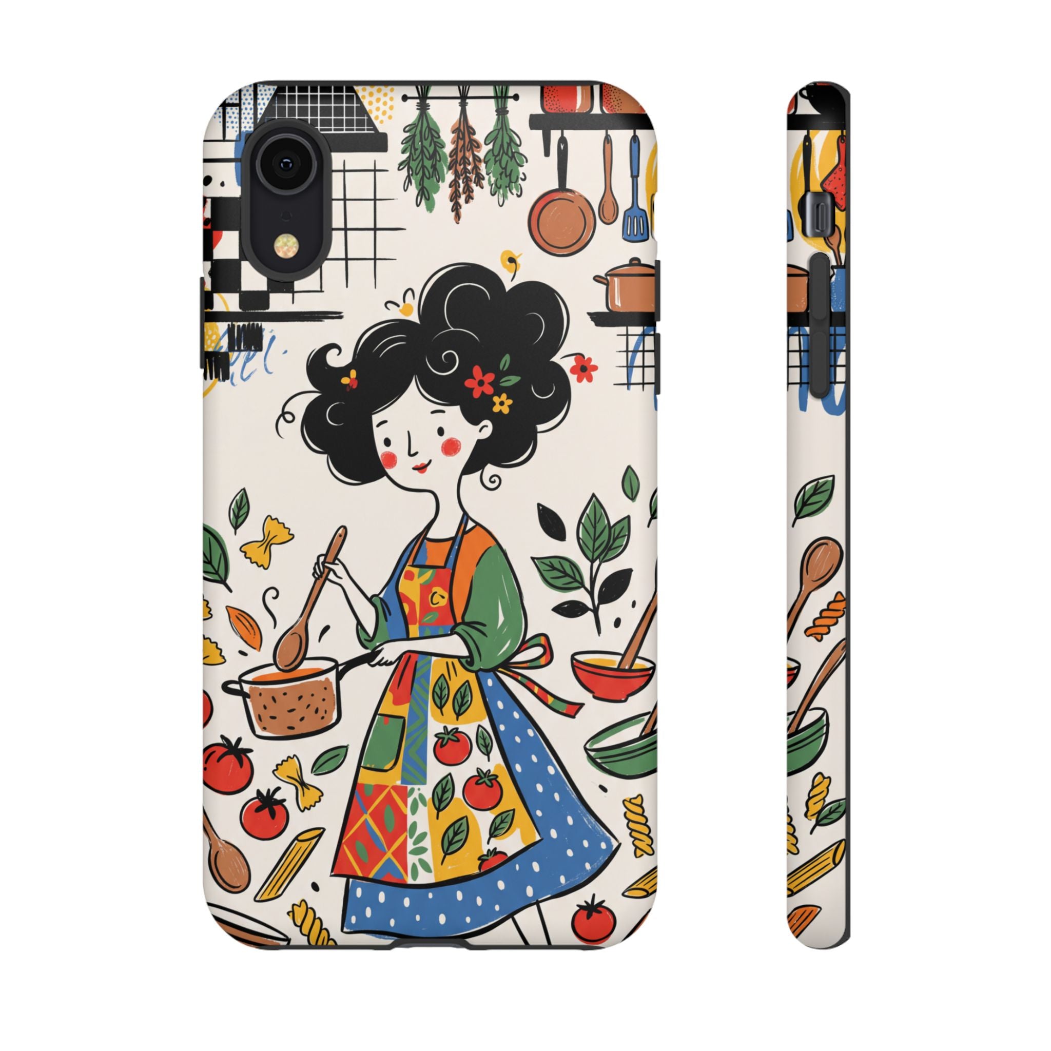 Whimsical Chef Kitchen Illustration iPhone Case