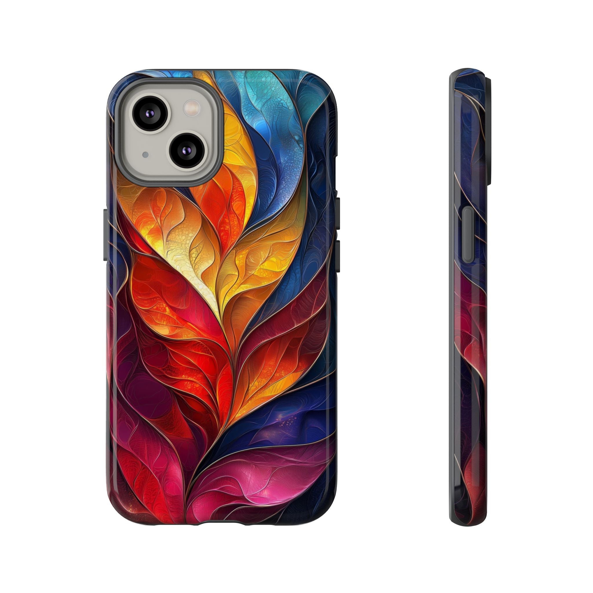 Abstract Colourful Leaf iPhone Case