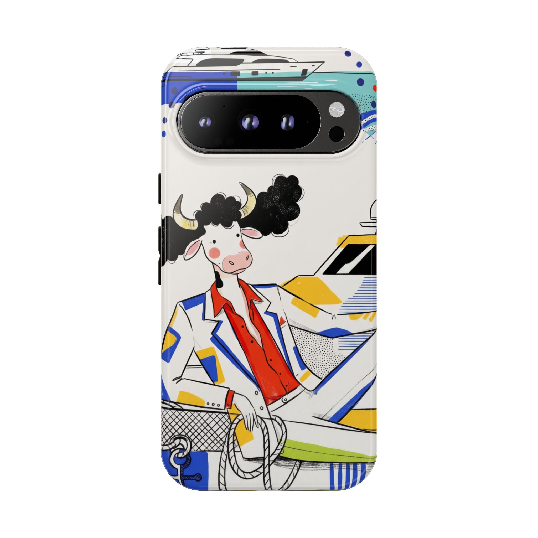 Nautical Cow Graphic Protective Google Pixel Phone Case