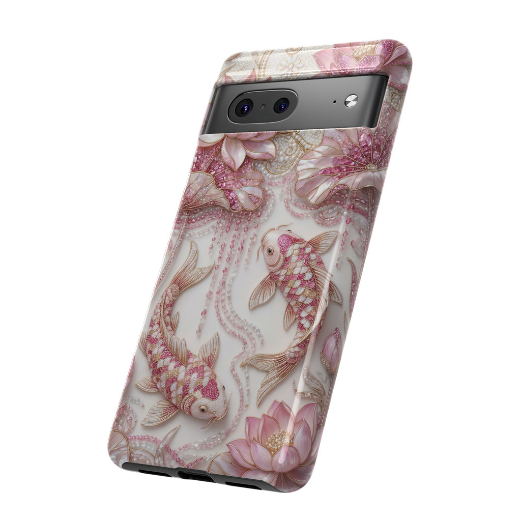 Koi Lotus Tough Case — Pink Floral Fish Google Pixel Phone Cover