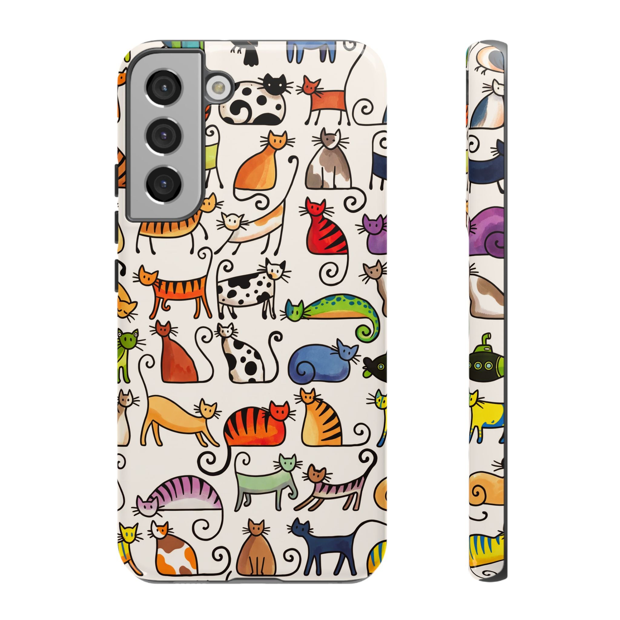 Cat Pattern Tough Samsung Galaxy Case | Colourful Cartoon Cats