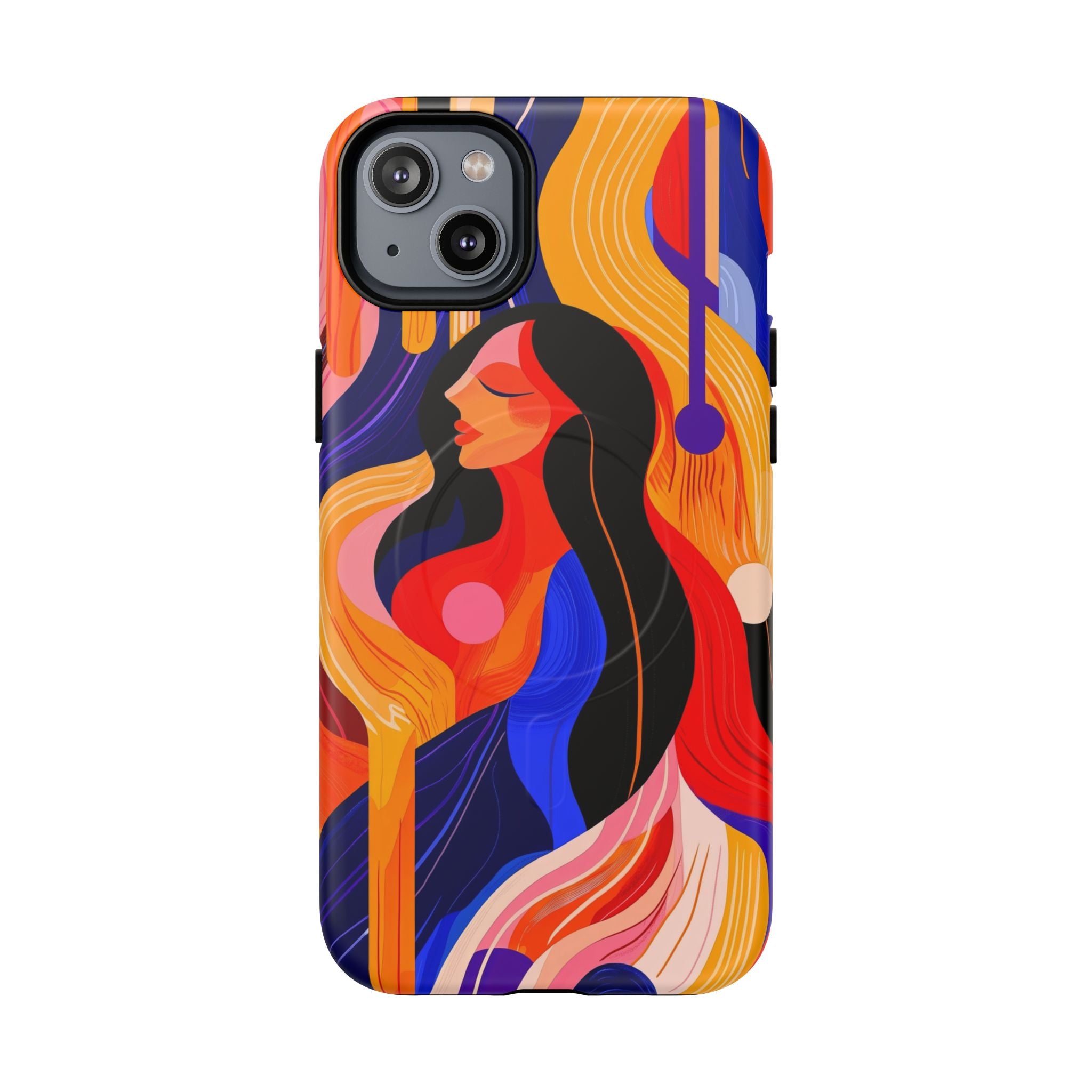 Abstract Colourful Woman MagSafe iPhone Tough Case | Vibrant Artistic
