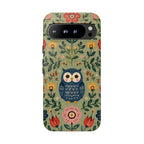 Floral Owl Tough Google Pixel Phone Case | Cute Botanical Protective Cover