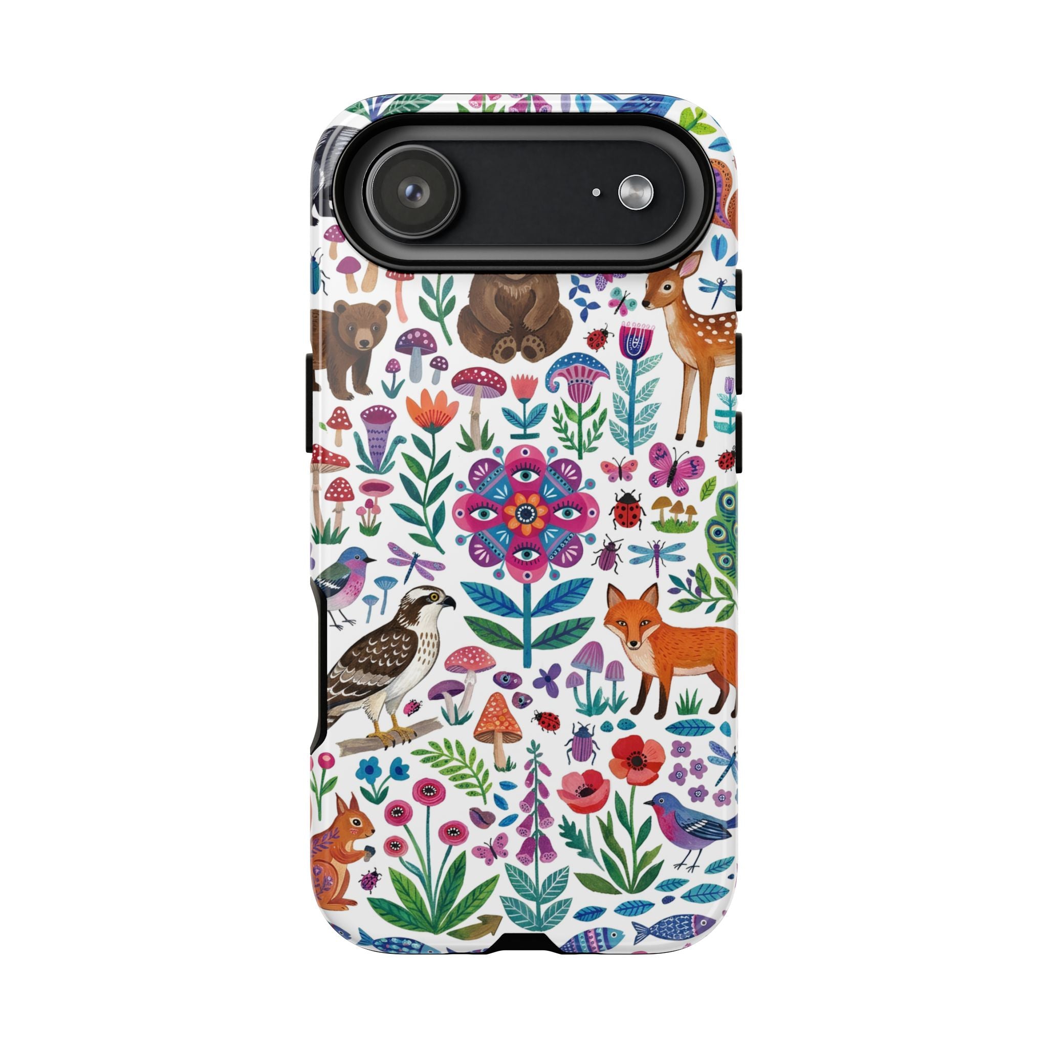 Wild Garden iPhone Case | Cute Forest Animals Floral Pattern Tough Case