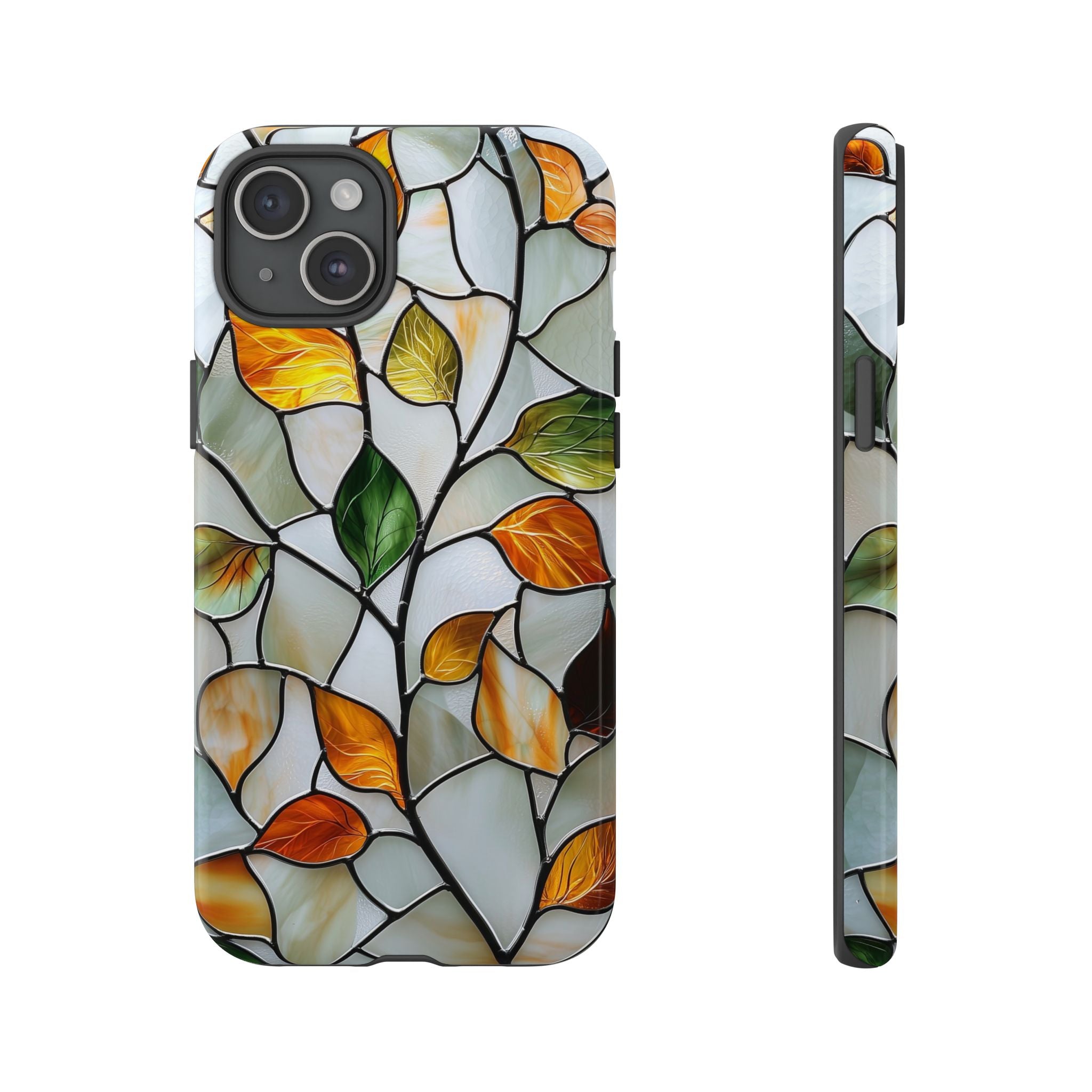 Stained Glass Autumn Leaves Mosaic iPhone Case