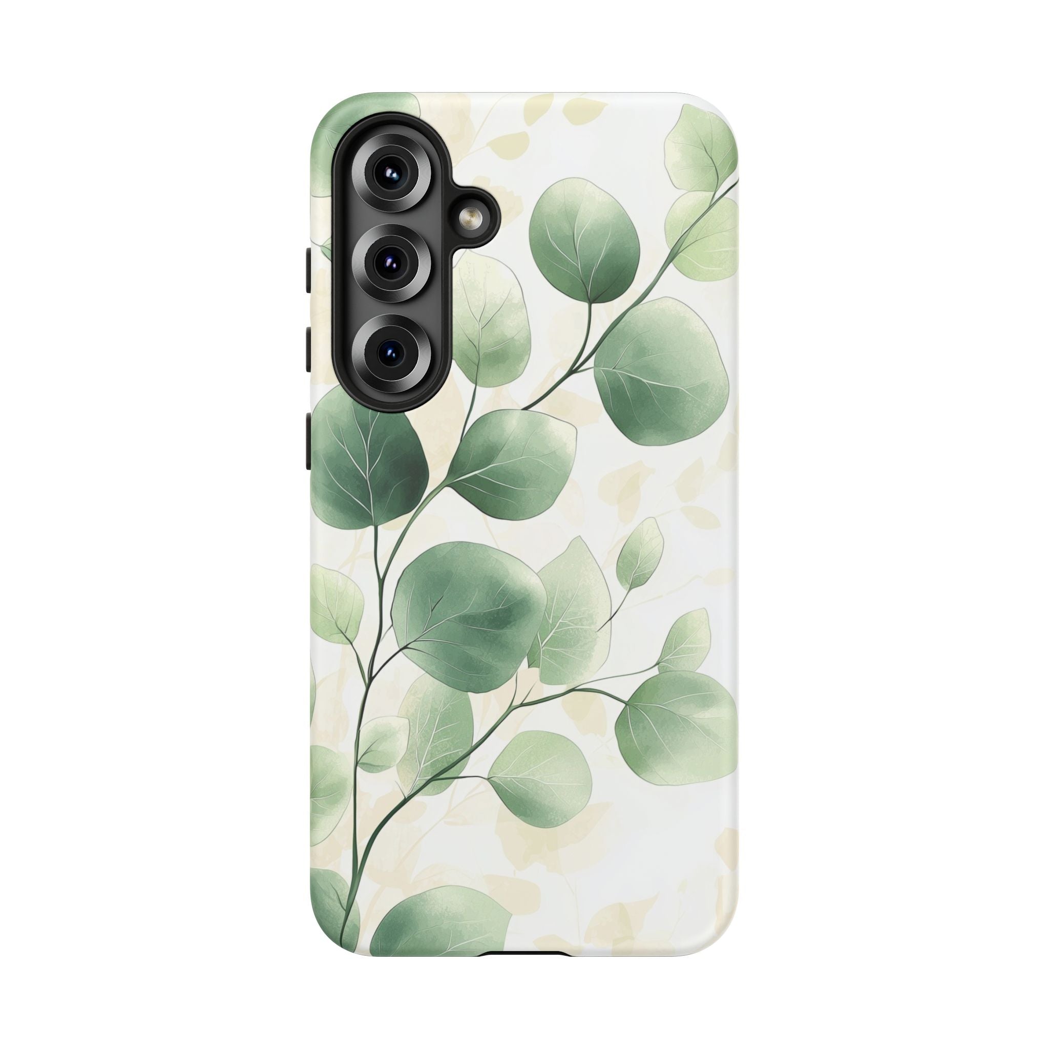 Botanical Eucalyptus Tough Samsung Galaxy Phone Case | Green Watercolour Leaf