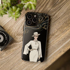 iPhone Case | Elegant Vintage Lady with Gold Floral Swirls