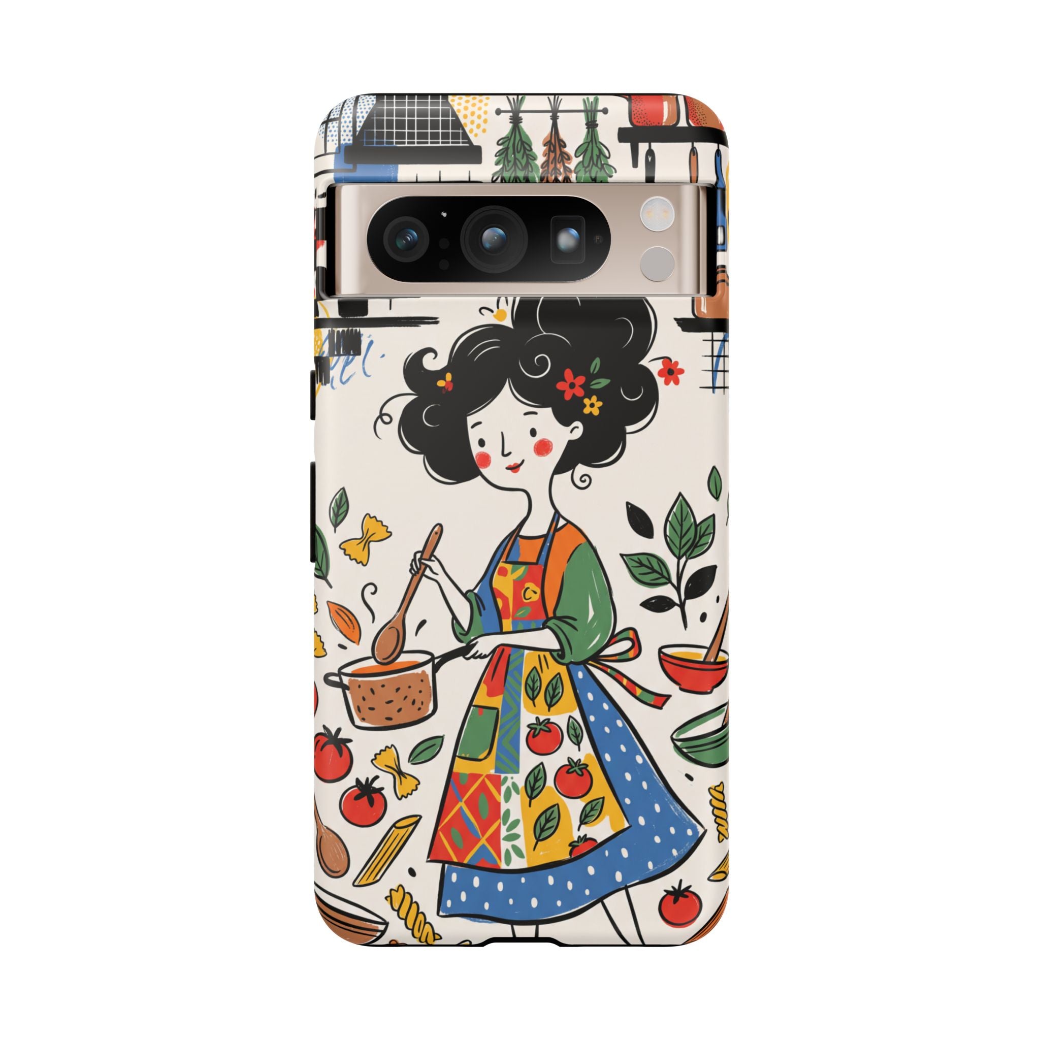 Whimsical Chef Kitchen Illustration Google Pixel Phone Case