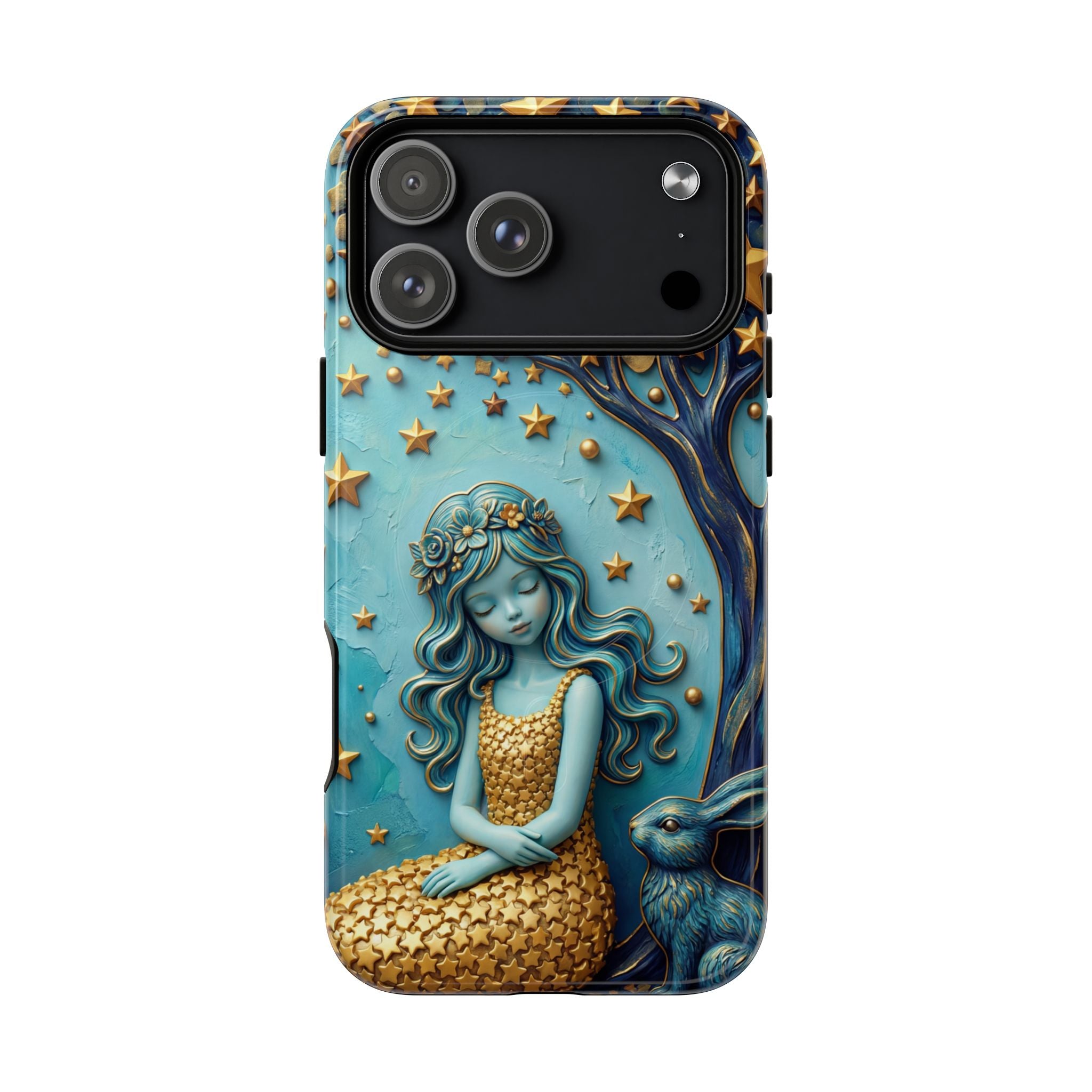 Custodia rigida MagSafe per iPhone Dreamy Maiden Under Starry Sky