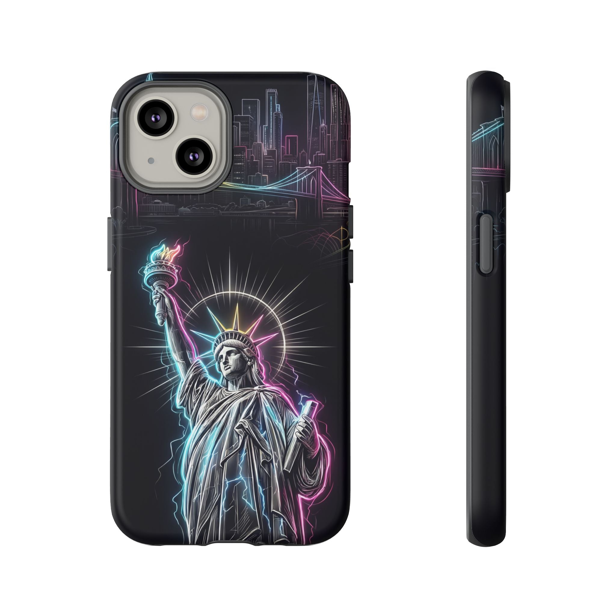 Neon Statue of Liberty Tough iPhone Case