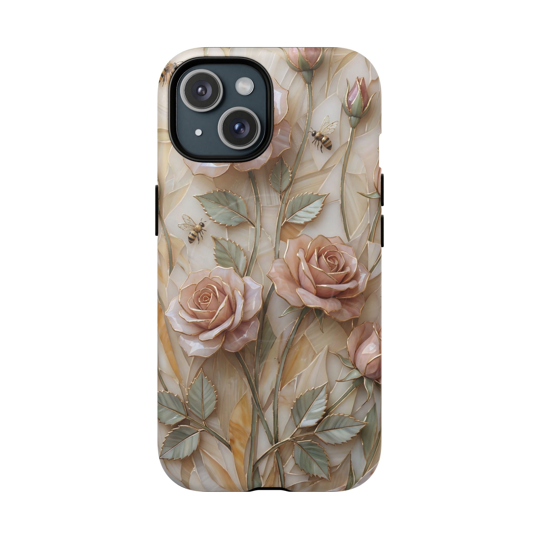 Floral Rose Tough MagSafe iPhone Case — Vintage Blush Protective Cover