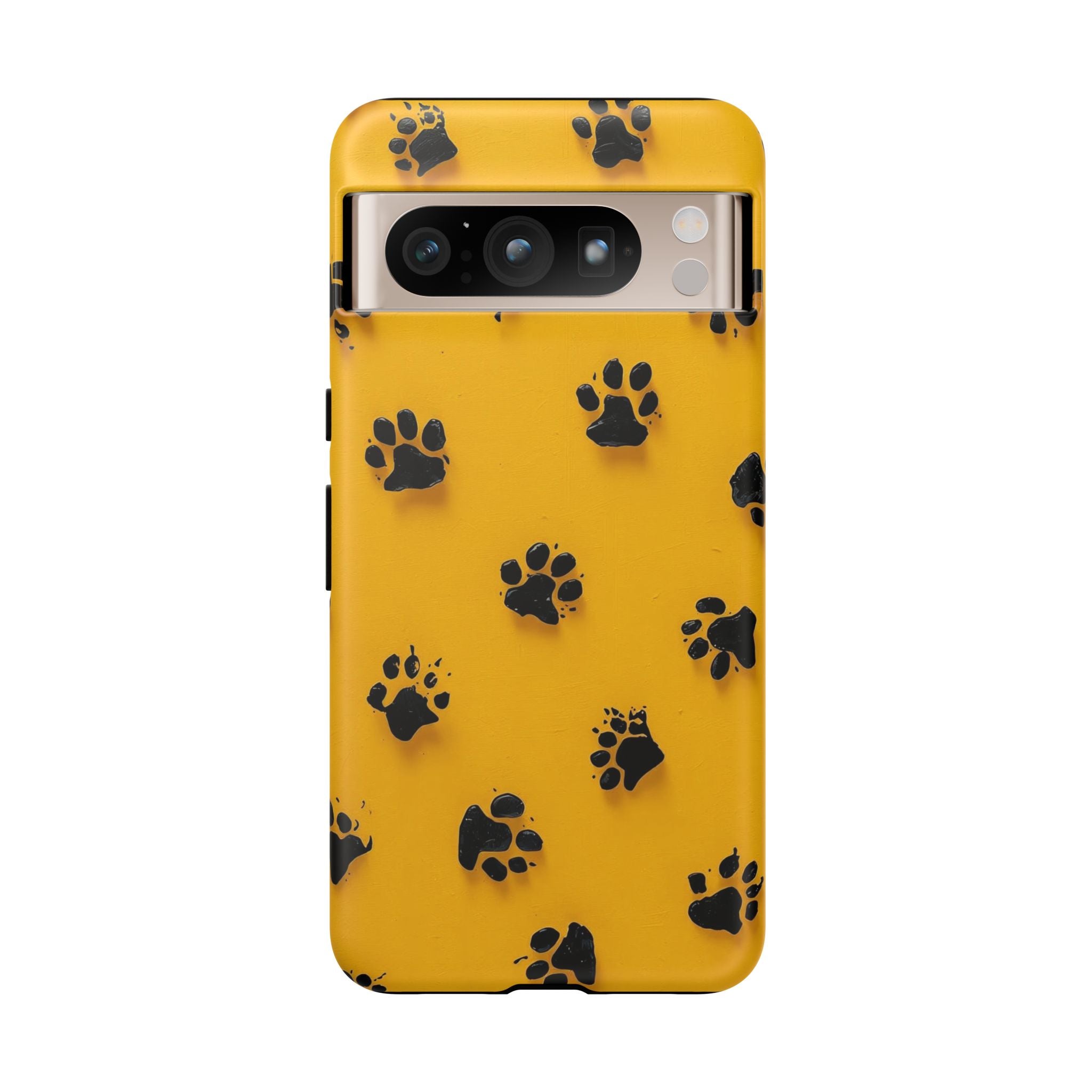 Yellow Paw Print Tough Google Pixel Case — Protective Dog & Cat Lover Cover