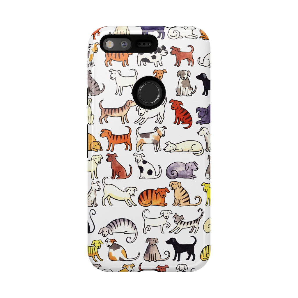 Dog Pattern Google Pixel Case | Cute Colourful Dogs
