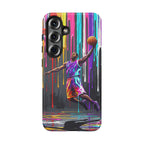 Color Splash Basketball Samsung Galaxy Phone Case | Vibrant Drip Dunk Design
